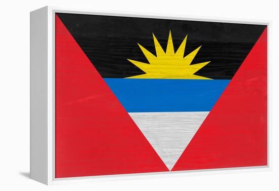 Antigua And Barbuda Flag Design with Wood Patterning - Flags of the World Series-Philippe Hugonnard-Framed Stretched Canvas