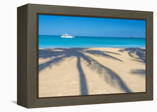 Antigua, Jolly Bay Beach, Palm Trees Casting Shadows-Alan Copson-Framed Premier Image Canvas