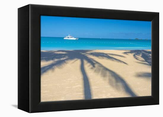 Antigua, Jolly Bay Beach, Palm Trees Casting Shadows-Alan Copson-Framed Premier Image Canvas