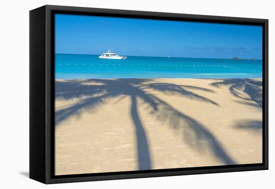 Antigua, Jolly Bay Beach, Palm Trees Casting Shadows-Alan Copson-Framed Premier Image Canvas