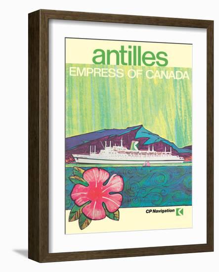 Antilles Islands - Canadian Pacific’s Empress of Canada, Vintage Ocean Liner Travel Poster, 1969-Pacifica Island Art-Framed Art Print