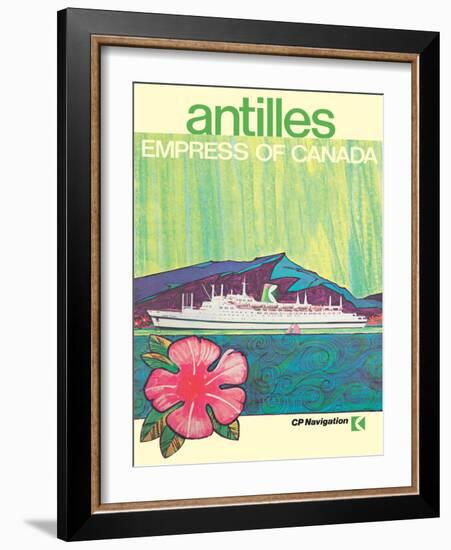 Antilles Islands - Canadian Pacific’s Empress of Canada, Vintage Ocean Liner Travel Poster, 1969-Pacifica Island Art-Framed Art Print