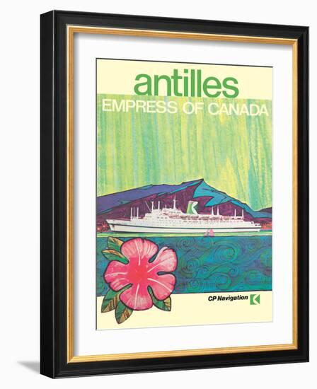 Antilles Islands - Canadian Pacific’s Empress of Canada, Vintage Ocean Liner Travel Poster, 1969-Pacifica Island Art-Framed Art Print