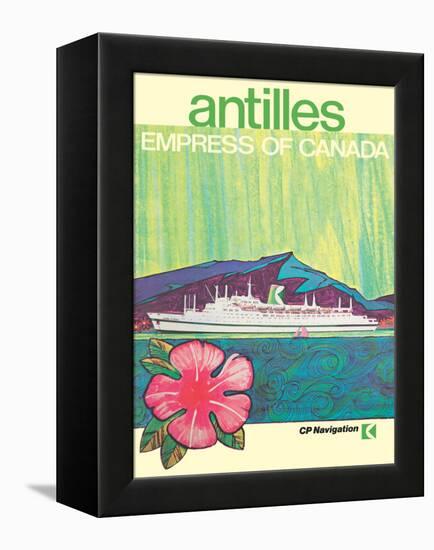 Antilles Islands - Canadian Pacific’s Empress of Canada, Vintage Ocean Liner Travel Poster, 1969-Pacifica Island Art-Framed Stretched Canvas