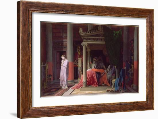 Antiochus and Stratonike, 1840-Jean-Auguste-Dominique Ingres-Framed Giclee Print