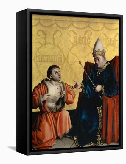 Antipater Kneeling before Juilus Caesar from the Heilspiegel Altarpiece, C.1435-Konrad Witz-Framed Premier Image Canvas