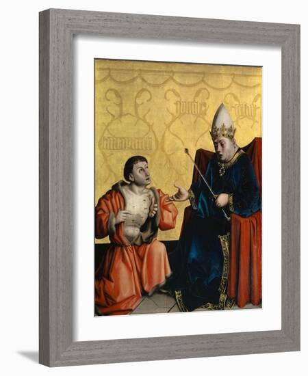 Antipater Kneeling before Juilus Caesar from the Heilspiegel Altarpiece, C.1435-Konrad Witz-Framed Giclee Print