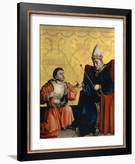 Antipater Kneeling before Juilus Caesar from the Heilspiegel Altarpiece, C.1435-Konrad Witz-Framed Giclee Print