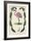 Antiquarian Menagerie - Flamingo II-Naomi McCavitt-Framed Art Print