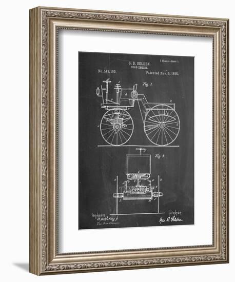 Antique Automobile Patent 1895-null-Framed Art Print