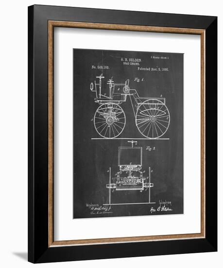 Antique Automobile Patent 1895-null-Framed Art Print