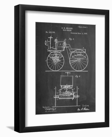 Antique Automobile Patent 1895-null-Framed Art Print