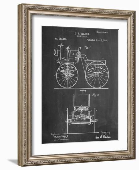 Antique Automobile Patent 1895-null-Framed Art Print