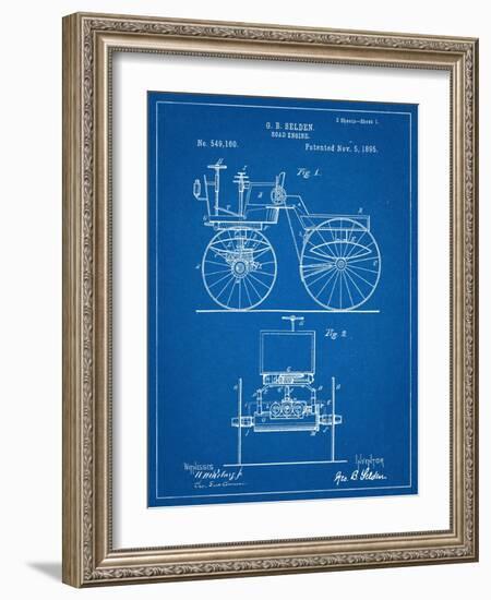 Antique Automobile Patent 1895-null-Framed Art Print