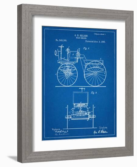 Antique Automobile Patent 1895-null-Framed Art Print