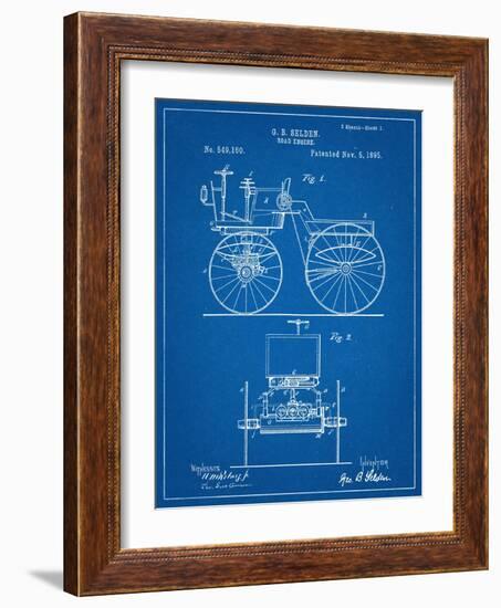 Antique Automobile Patent 1895-null-Framed Art Print