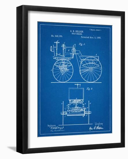 Antique Automobile Patent 1895-null-Framed Art Print