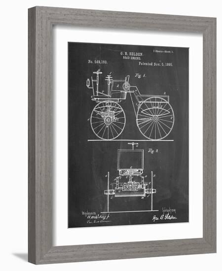 Antique Automobile Patent 1895-null-Framed Art Print