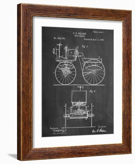 Antique Automobile Patent 1895-null-Framed Art Print