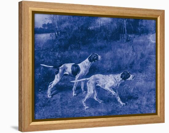 Antique Blue Dogs III-Vision Studio-Framed Stretched Canvas