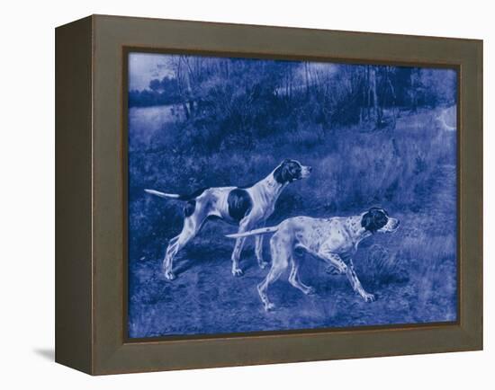 Antique Blue Dogs III-Vision Studio-Framed Stretched Canvas