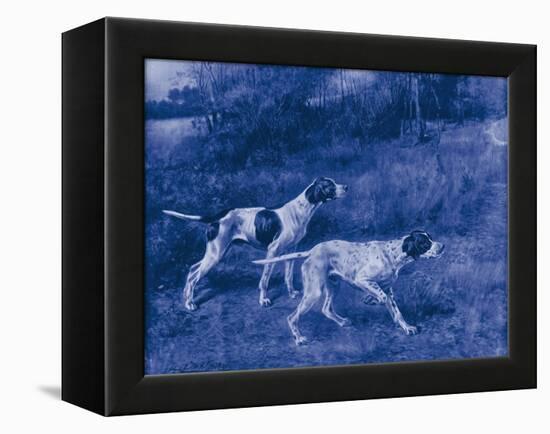 Antique Blue Dogs III-Vision Studio-Framed Stretched Canvas