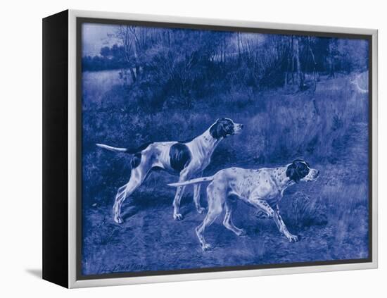 Antique Blue Dogs III-Vision Studio-Framed Stretched Canvas