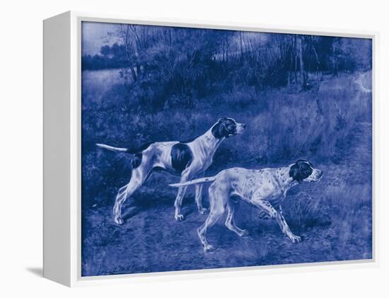 Antique Blue Dogs III-Vision Studio-Framed Stretched Canvas