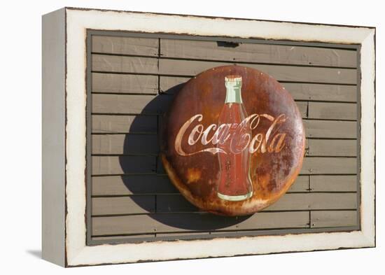 Antique Coca Cola sign, Mansfield, Indiana, USA-Anna Miller-Framed Premier Image Canvas