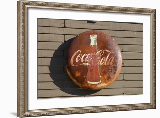 Antique Coca Cola sign, Mansfield, Indiana, USA-Anna Miller-Framed Photographic Print