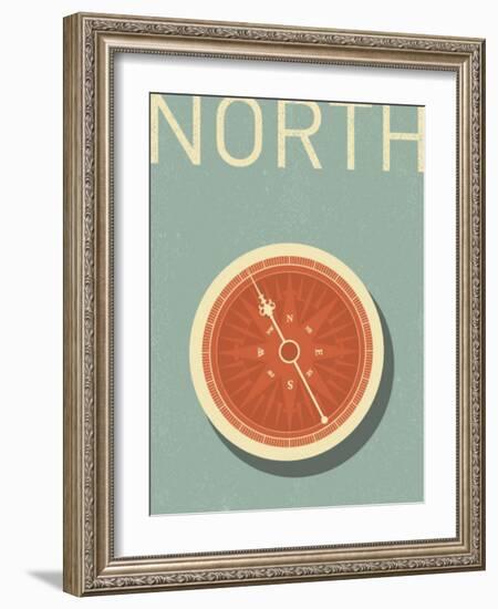 Antique Compass-norph-Framed Art Print