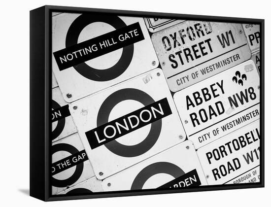 Antique Enamelled Signs - Subway Station and W11 Railroad Wall Plaque Signs - London - UK-Philippe Hugonnard-Framed Premier Image Canvas