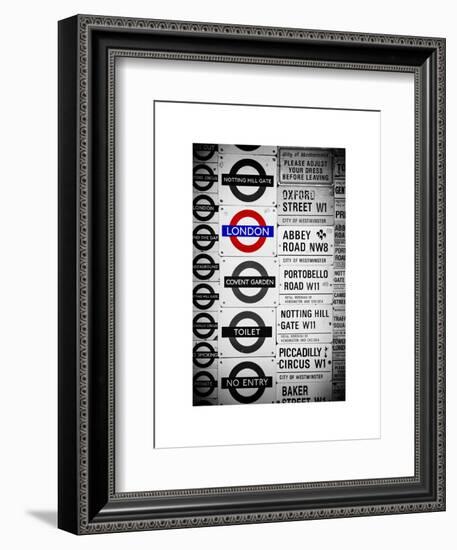 Antique Enamelled Signs - Subway Station Signs - Wall Signs - Notting Hill - London - UK - England-Philippe Hugonnard-Framed Premium Giclee Print