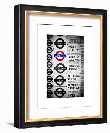 Antique Enamelled Signs - Subway Station Signs - Wall Signs - Notting Hill - London - UK - England-Philippe Hugonnard-Framed Premium Giclee Print