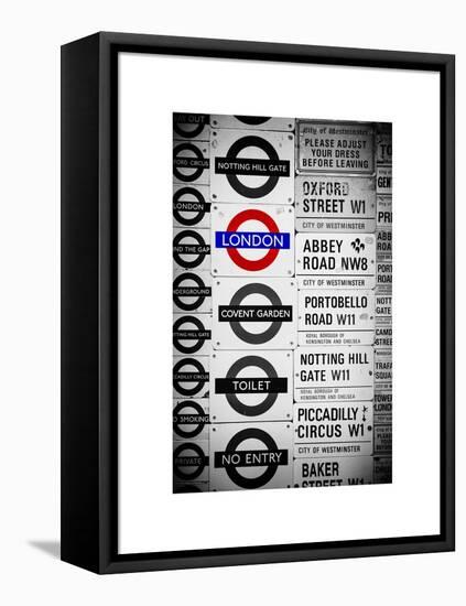 Antique Enamelled Signs - Subway Station Signs - Wall Signs - Notting Hill - London - UK - England-Philippe Hugonnard-Framed Stretched Canvas