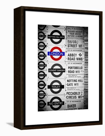 Antique Enamelled Signs - Subway Station Signs - Wall Signs - Notting Hill - London - UK - England-Philippe Hugonnard-Framed Stretched Canvas