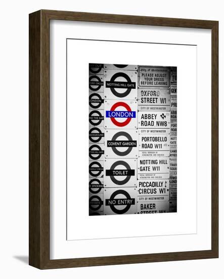 Antique Enamelled Signs - Subway Station Signs - Wall Signs - Notting Hill - London - UK - England-Philippe Hugonnard-Framed Art Print