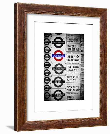 Antique Enamelled Signs - Subway Station Signs - Wall Signs - Notting Hill - London - UK - England-Philippe Hugonnard-Framed Art Print