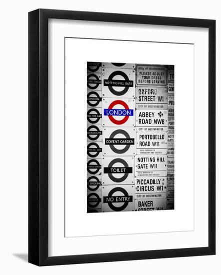 Antique Enamelled Signs - Subway Station Signs - Wall Signs - Notting Hill - London - UK - England-Philippe Hugonnard-Framed Art Print