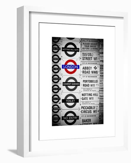 Antique Enamelled Signs - Subway Station Signs - Wall Signs - Notting Hill - London - UK - England-Philippe Hugonnard-Framed Art Print