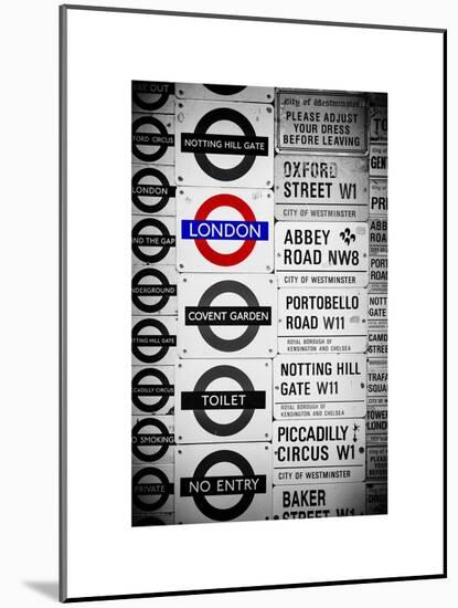 Antique Enamelled Signs - Subway Station Signs - Wall Signs - Notting Hill - London - UK - England-Philippe Hugonnard-Mounted Art Print