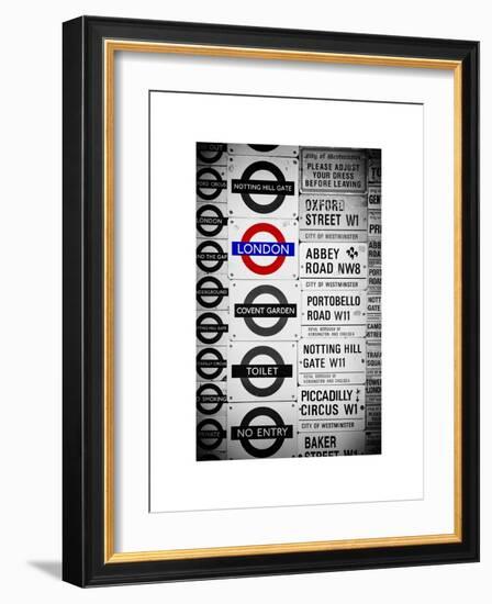 Antique Enamelled Signs - Subway Station Signs - Wall Signs - Notting Hill - London - UK - England-Philippe Hugonnard-Framed Art Print