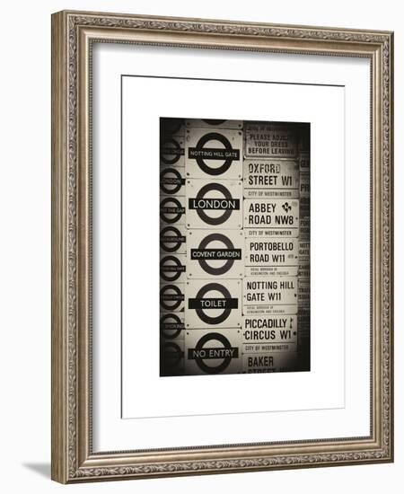 Antique Enamelled Signs - Subway Station Signs - Wall Signs - Notting Hill - London - UK - England-Philippe Hugonnard-Framed Art Print