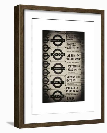 Antique Enamelled Signs - Subway Station Signs - Wall Signs - Notting Hill - London - UK - England-Philippe Hugonnard-Framed Art Print