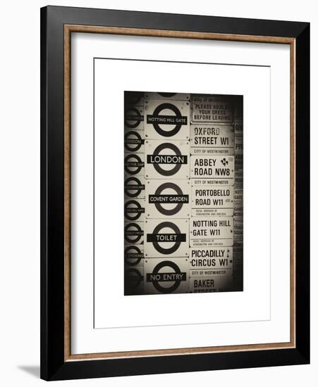 Antique Enamelled Signs - Subway Station Signs - Wall Signs - Notting Hill - London - UK - England-Philippe Hugonnard-Framed Art Print