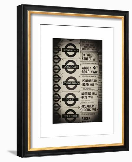 Antique Enamelled Signs - Subway Station Signs - Wall Signs - Notting Hill - London - UK - England-Philippe Hugonnard-Framed Art Print