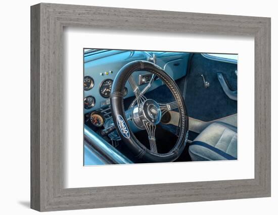 Antique Ford car interior-Lisa Engelbrecht-Framed Photographic Print