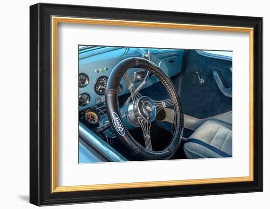 Antique Ford car interior-Lisa Engelbrecht-Framed Photographic Print