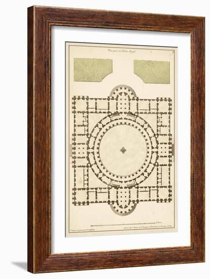 Antique Garden Plan III-Jean Deneufforge-Framed Art Print