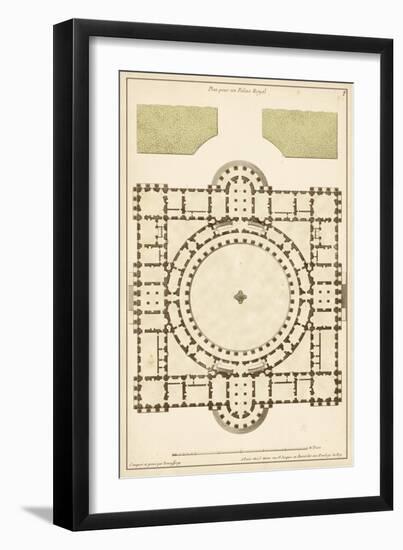 Antique Garden Plan III-Jean Deneufforge-Framed Art Print